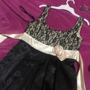 Black and beige lace dress.